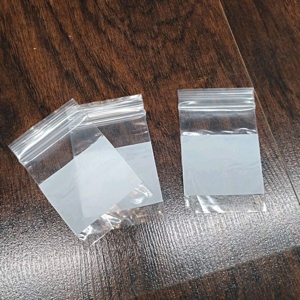 100 2"x3" Reclosable 2MIL White‎ Block Zip Writable Zipper Baggies Seal Bags